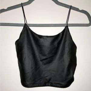 Women’s | Faux Leather Crop Top | Black | Small